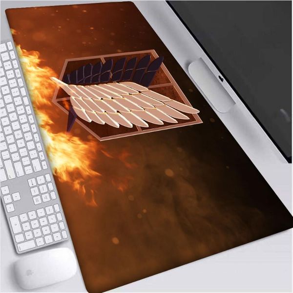 

mouse pads & wrist rests anime attack of the giant logo pad pc player game locking edge anti-slip oversized keyboard cartoon table mat gift