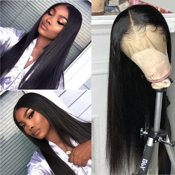 

fureya hair straight full lace wigs with baby 150% density brazilian human for woman1, Black;brown
