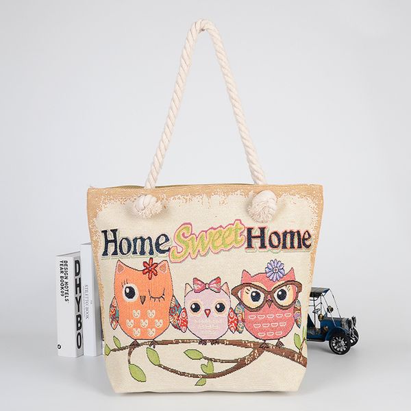 

messenger bags messenger bagsowl series canvas beach style cotton rope portable women's single shoulder sail bag