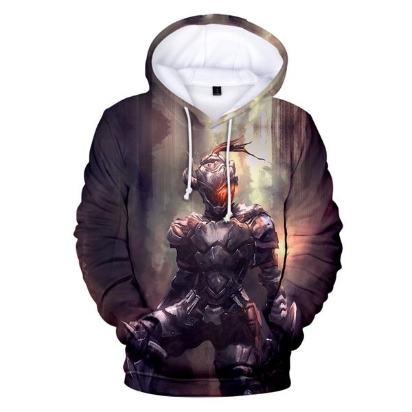

men's hoodies & sweatshirts 3d cartoon goblin slayer hoodie women's hip hop sweatshirt printing teen anime fashion jacket, Black