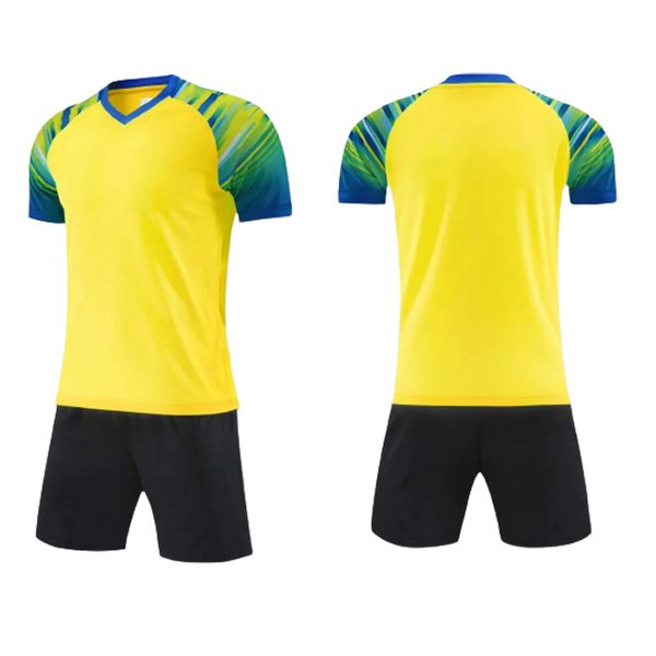 

custom personalized your soccer jerseys shorts diy any name number logo sponsor team sports training uniforms for men yellow football set
