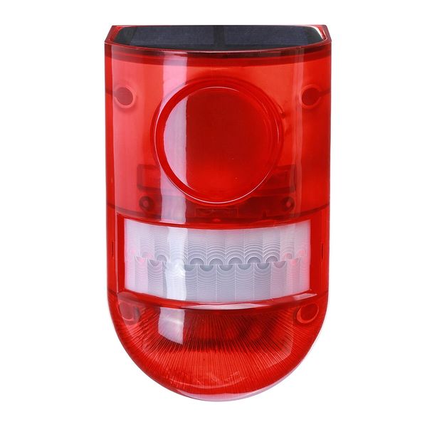 

solar strobe light motion detector alarm 129db loud siren street lamp