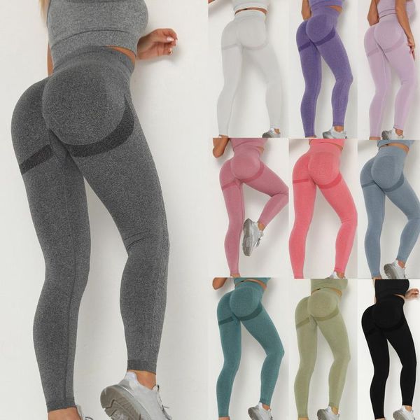

women high waist squat proof sports gym workout leggins seamless fitness leggings booty legging woman push up #t2q. women's, Black