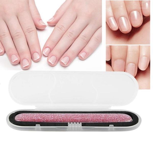 

glass nail file crystal shiner nano mini buffers block with portable case for natural nails1