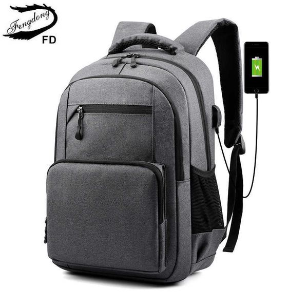 

fengdong waterproof school backpack for teenagers boy usb charge bagpack male bags college student backpack for school book bag 211013