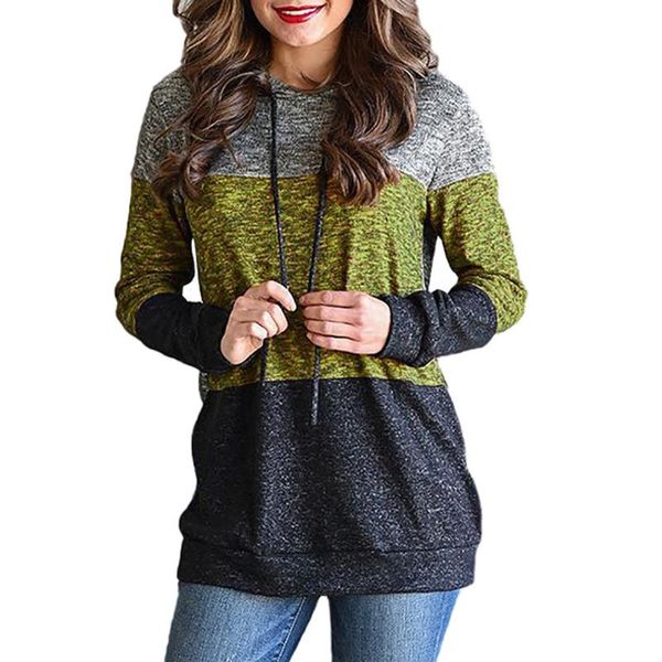 

women's hoodies & sweatshirts women autumn contrast color patchwork hoody pullover coats 2021 winter thicken outwear wdc3857, Black