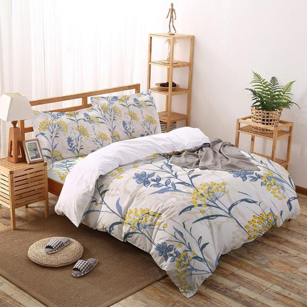 

plant white flowers texture bed linens printed duvet cover set for home housse de couette bedding bedclothes sets