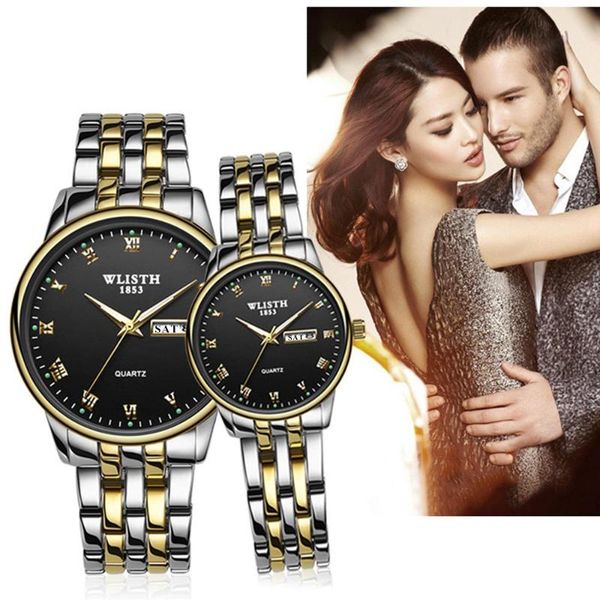 

wristwatches couple watch 2021 luxury business quartz for men and women pair hour waterproof calendar lovers watches, Slivery;brown