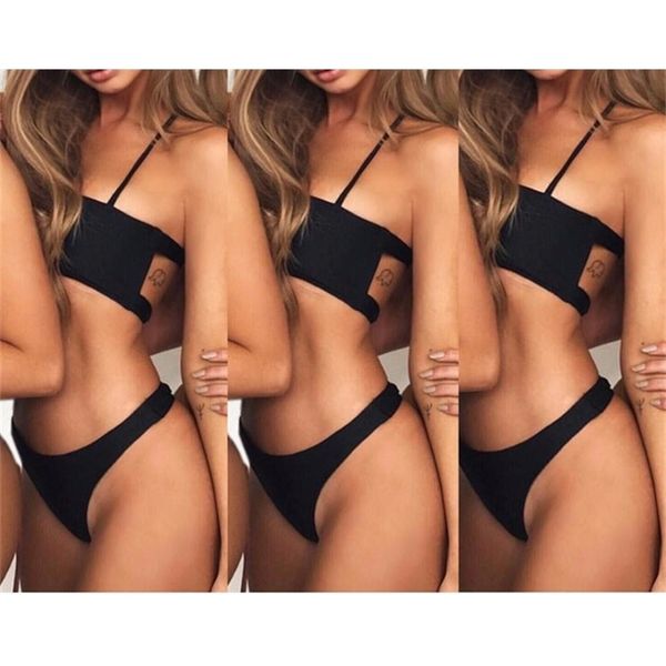 

bikini 2021 baless swimsuit bandeau swimwear bandage bathing maillot de bain swimming suit for women swimby air