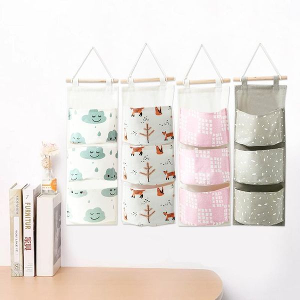 

storage bags handbag hanging organizer wardrobe wall bag 3 pocket hanger bathroom baby can folding