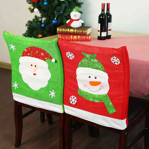 

christmas new deskdecoration chair cover old man snowman set decoration
