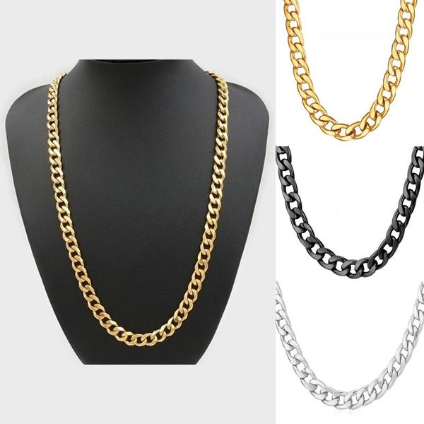 

chains men and women chork necklace chian link gifts stainless steel chain rose gold silver color jewelry accessories