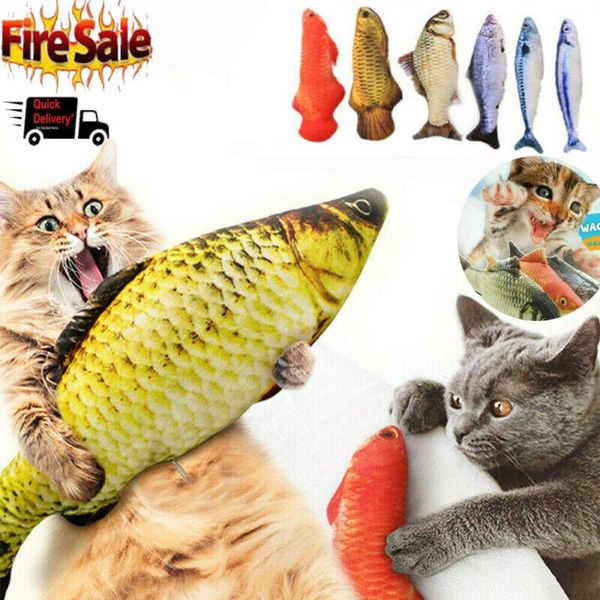

cat toys 2021 wagging fish realistic plush simulation grass carp doll toy