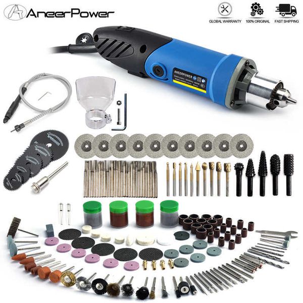 Velocidade variável Dremel 480W mini broca elétrica gravação máquina de polimento rotativo ferramenta rotativa cinzelando fresamento fresalhão raspa arquivo etc 210719