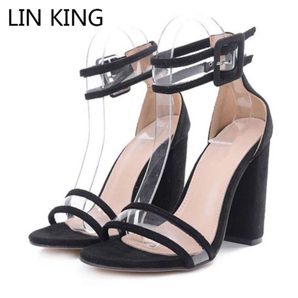 

rome buckle super high heel women sandals flock pierced summer shoes plus size ladies gladiator sandalias, Black