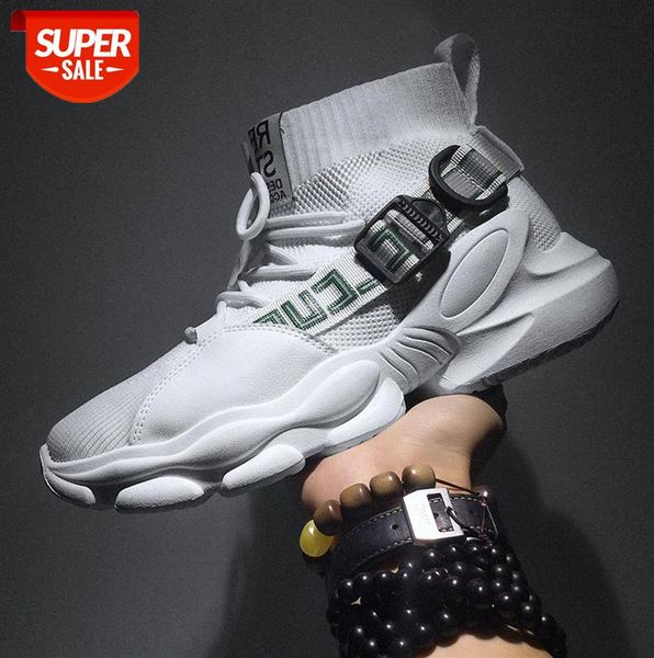 

men's shoes high-fly woven socks casual thick bottom breathable mesh sports #cy5u