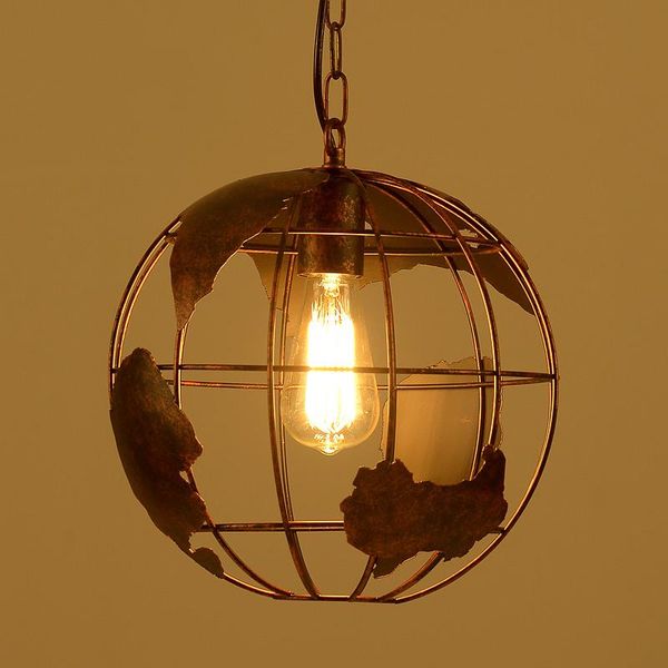 

pendant lamps american retro vintage chandelier light design iron bar table lighghting restaurant dining room round ball lighting lamp