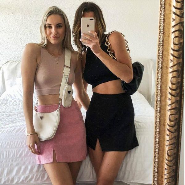 

skirts 2021 women corduroy spilt straight autumn winter solid color high waist short vintage female, Black