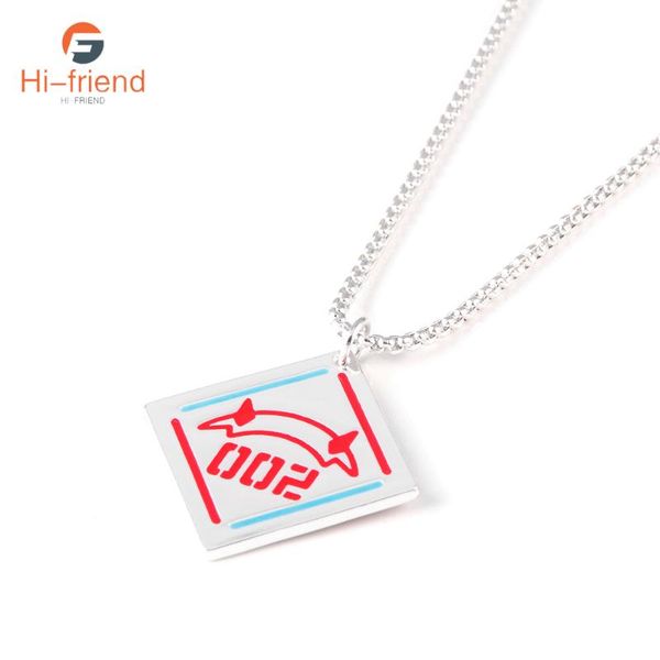 

pendant necklaces anime darling in the franxx necklace metal cute character 002 two jewelry gift, Silver
