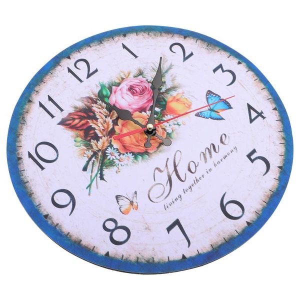 

wall clocks 1pc home hanging clock flower round wooden decor