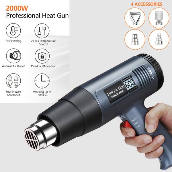 

professional heat guns building hair dryer for soldering temperature adjustable digital display tool gun air industrial shrink