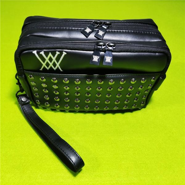 

golf bags handbag mass rivets cool fashion design portable accessory storage-bag for keys cellphone pouch
