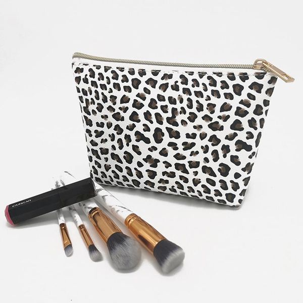 

cosmetic bags & cases leopard zipper womens bag pouch storage travel makeup makep organizer purse