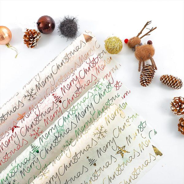 

60cmx5yards english print tissue paper christmas eve package flower gift wrapping home decoration party wedding diy other arts and crafts