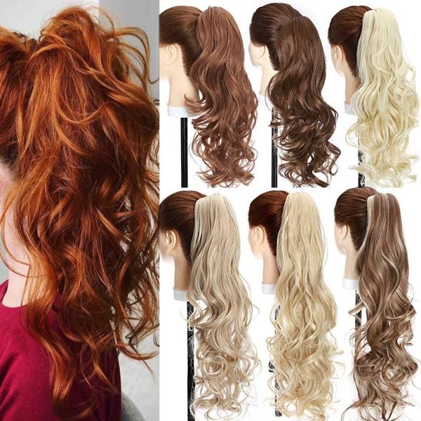 

synthetic wigs s-noilite long wavy fake ponytail hair three types claw on women hairpiece, Black