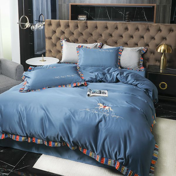 

four piece ice silk bedding in summer