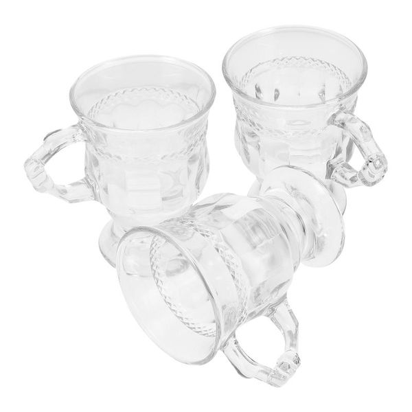 Canecas 3 pcs elegante copos de café europeu água (transparente)