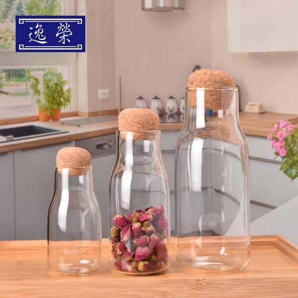 

storage bottles & jars japanese-style milk bottle, glass tank, tea can containers kitchen organizer and container
