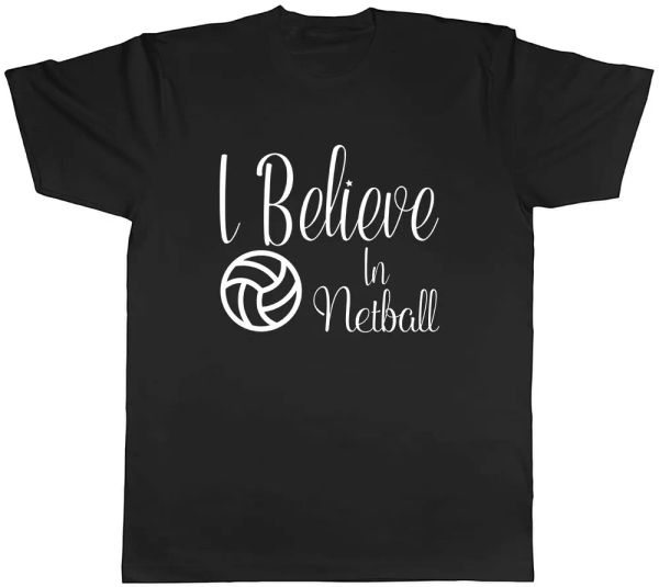 

i believe in netball mens t-shirt tee, White;black