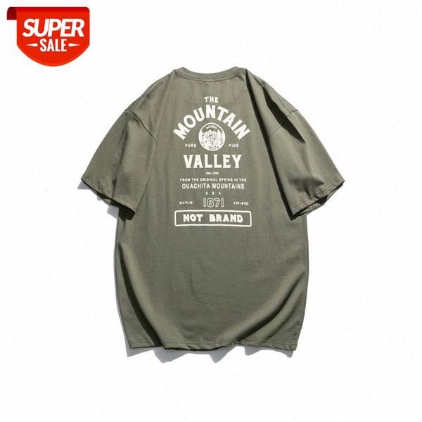 

summer men's short-sleeved round mountain peak print loose casual fashion wear t-shirt #lr9m, White;black