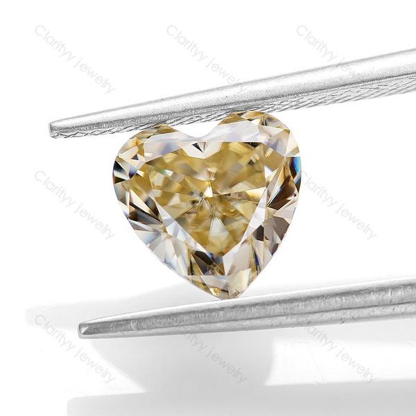 

other 2ct 7.5*7.5mm yellow crushed hear loose gemstones moissanite stones