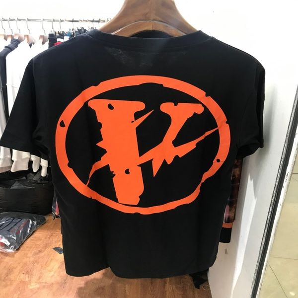 

t shirt lone fujiwara lightning short sleeve men and women guerrilla limited orange big v high street hip hop trend, White;black