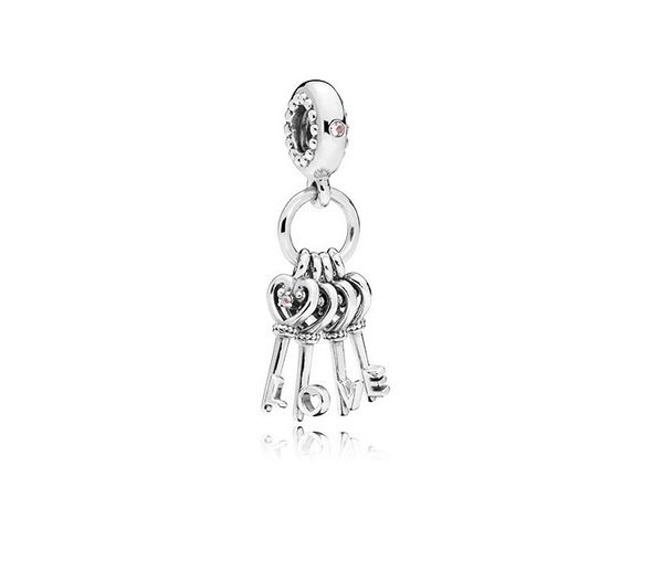 

fits pandora bracelets 20pcs heart locker key crystal silver charms bead charm beads pendant for wholesale diy european sterling necklace je, Black