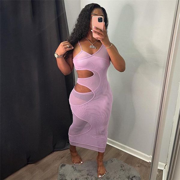 

casual dresses hirigin sheer mesh bodycon dress club outfits fake two piece spaghetti strap long maxi for women 2021, Black;gray