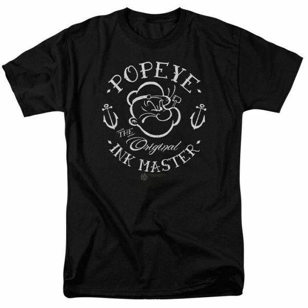 

popeye ink master t shirt licensed comic cartoon tee black, White;black