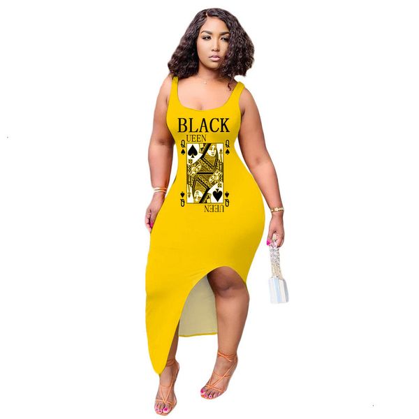 

casual dresses women's yy5181 card print summer dress, Black;gray