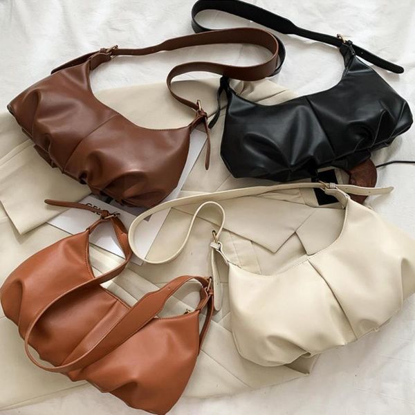 

waist bags cloud folds underarm bag retro color one-shoulder fashion messenger shoulder strap western baguette wide e7h8