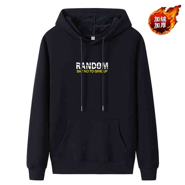 

men's hoodie, loose large thick velvet jacket, solid color, autumn winter, Black