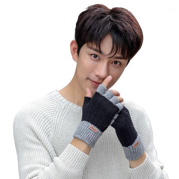 

cycling gloves men's women's winter warm half finger student fingerless fashion riding guantes ciclismo outdoor bc50st1, Black