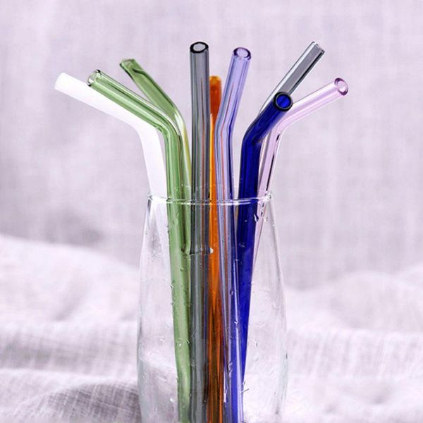 

drinking straws glass straw elbow heat and high temperature resistant 8mm*18cm