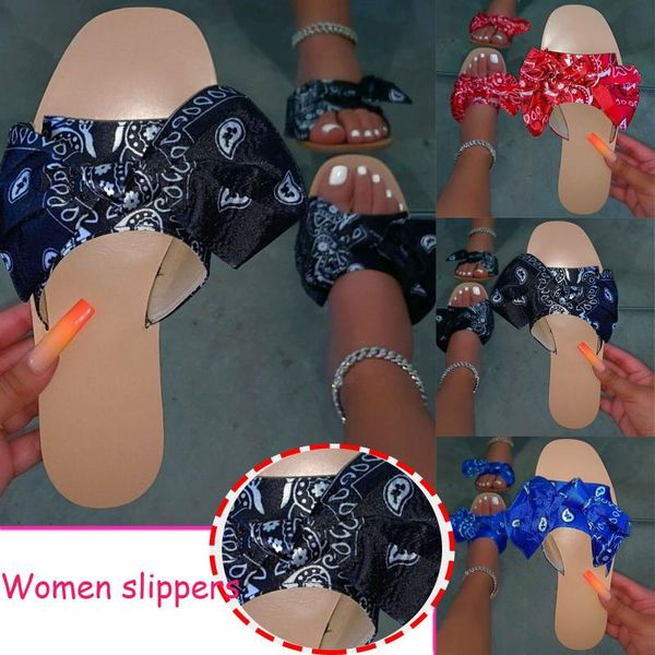 

womens slippers ladies summer fashion flip flop bowknot casual shoes beach comfort slip on flats sandals plus size d24#, Black