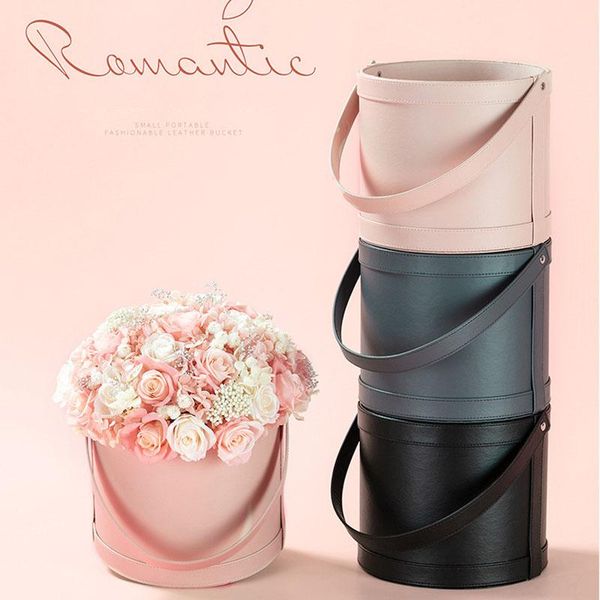 

fashion leather round flower gift box packaging boxes material shop supplies wrap