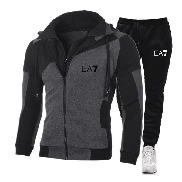 

men's tracksuits tracksuit men sets winter hoodies pants 2 piece set 2021 fashion hoody sweatshirt sport joggers sweatpants sui, Gray