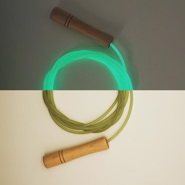 

jump ropes fluorescent luminous light tpu cord wood handle skipping rope 3m night exercise basic speed skill fitness crossfit