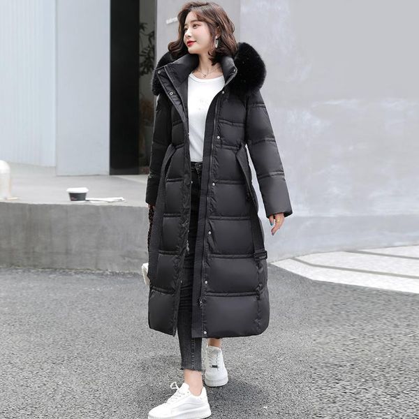 

long jacket down & parkas winter hooded loose for women, Black