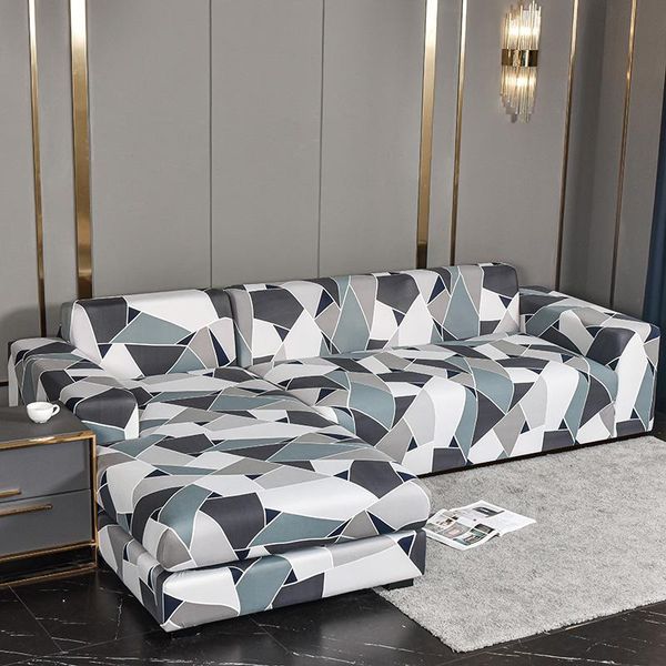 

chair covers stretch elastic sofa for living room geometric couch cover pets kids dust-proof corner sectional chaise longue slipcover